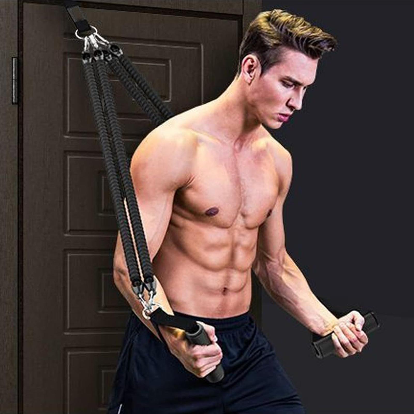 Home Gym Youtube - Pita Resistensi Pedal Kaki 4-Tube Multifungsi