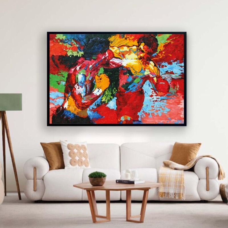 Home Gym Interior Design - Grafiti Abstrak Warna-warni Petinju Olahraga Tinju