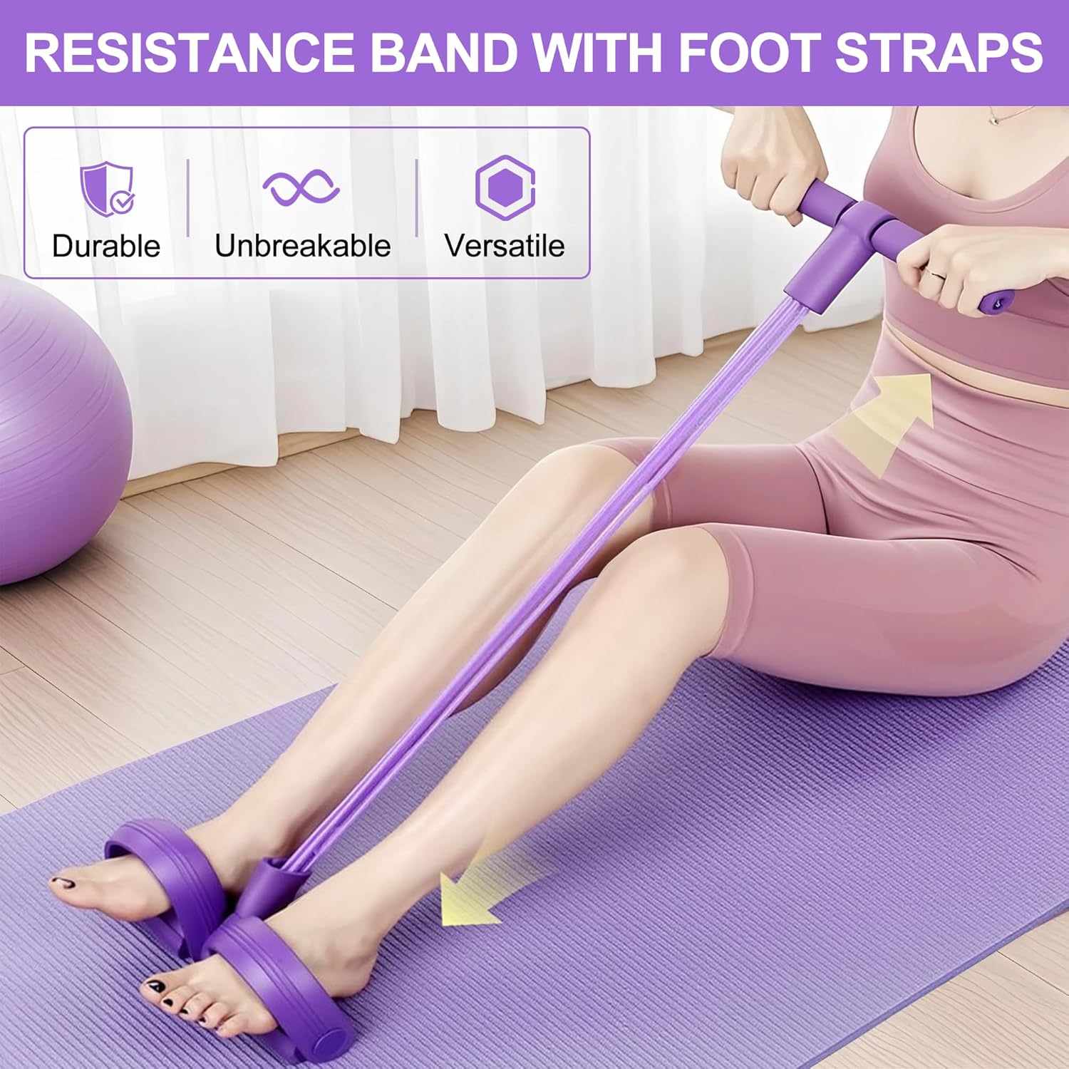 Home Gym Youtube - Pita Resistensi Pedal 4 Tabung Tali