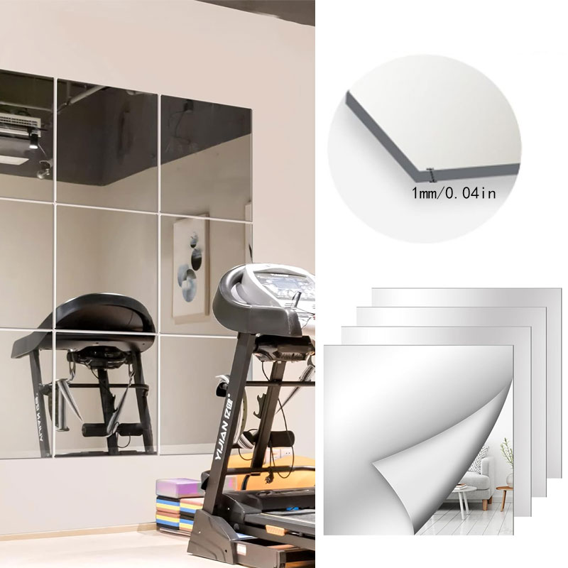 Home Gym Reviews - Stiker dinding 3D, perekat lembar cermin