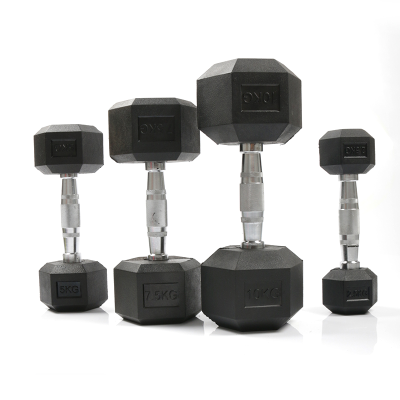 Home Gym No Equipment - Dumbbell Hexagonal Berlapis Karet Tahan Lama