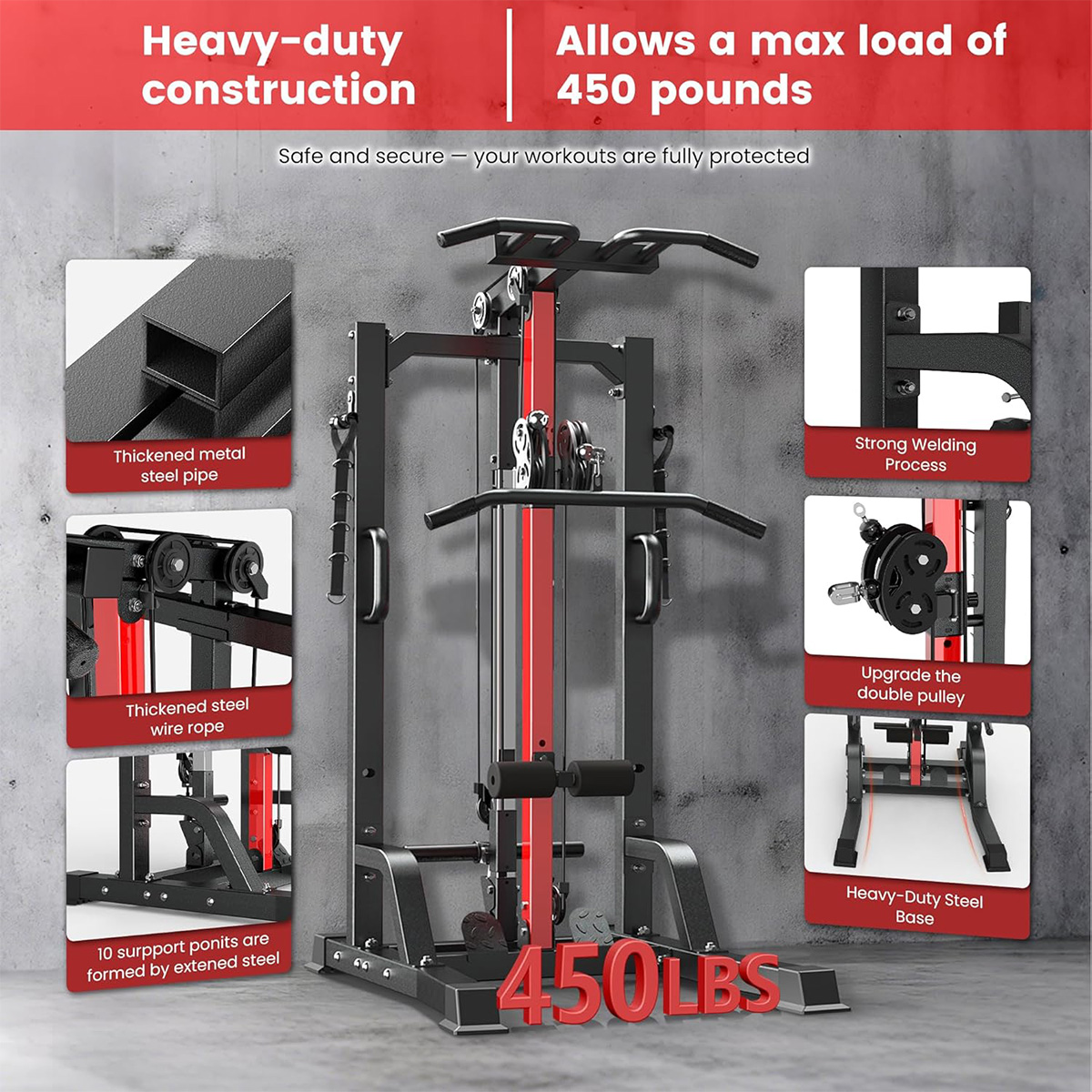 Mesin Gym Rumah Pooboo - Siste - Pulley Home Gym ulasan dan harga