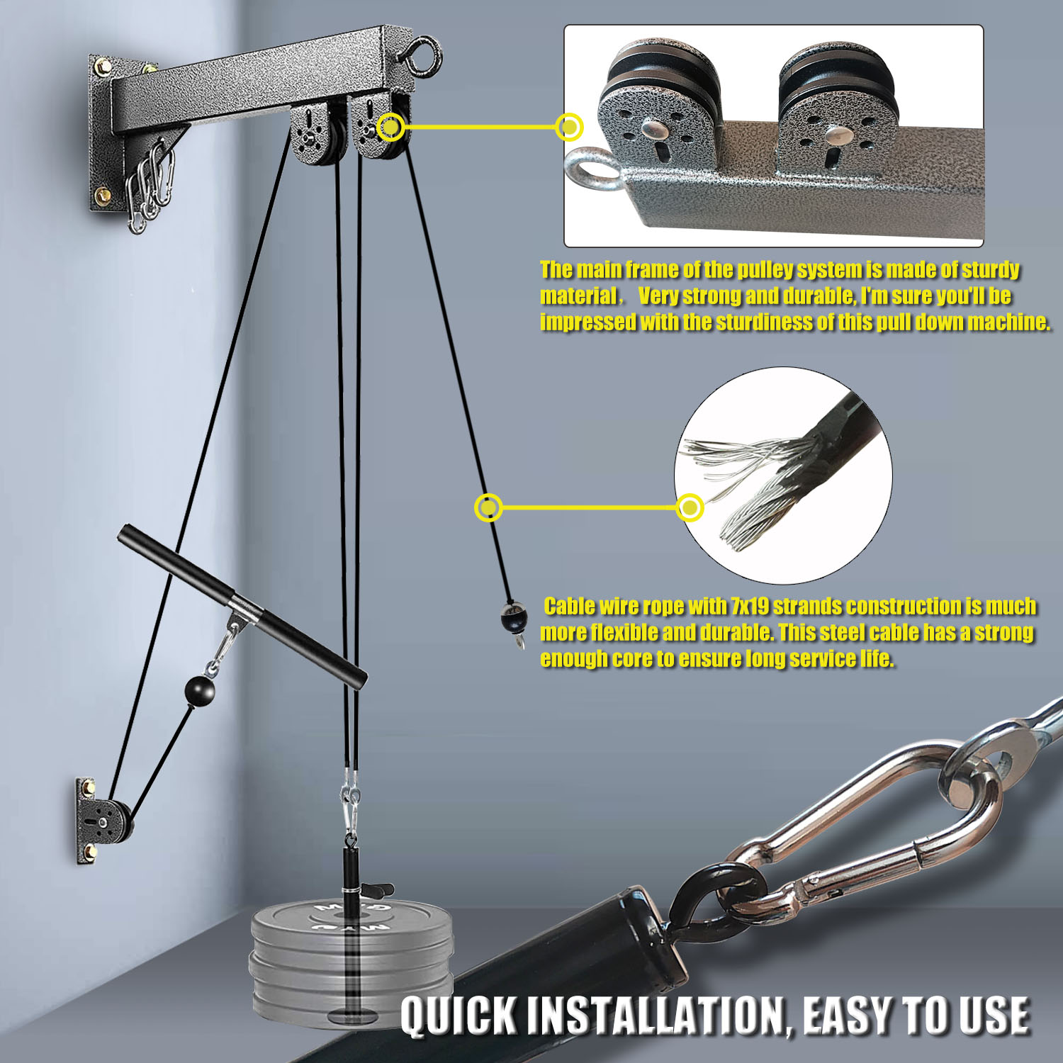 Sistem katrol terpasang di din - Lat Pulldown Cable ulasan dan harga