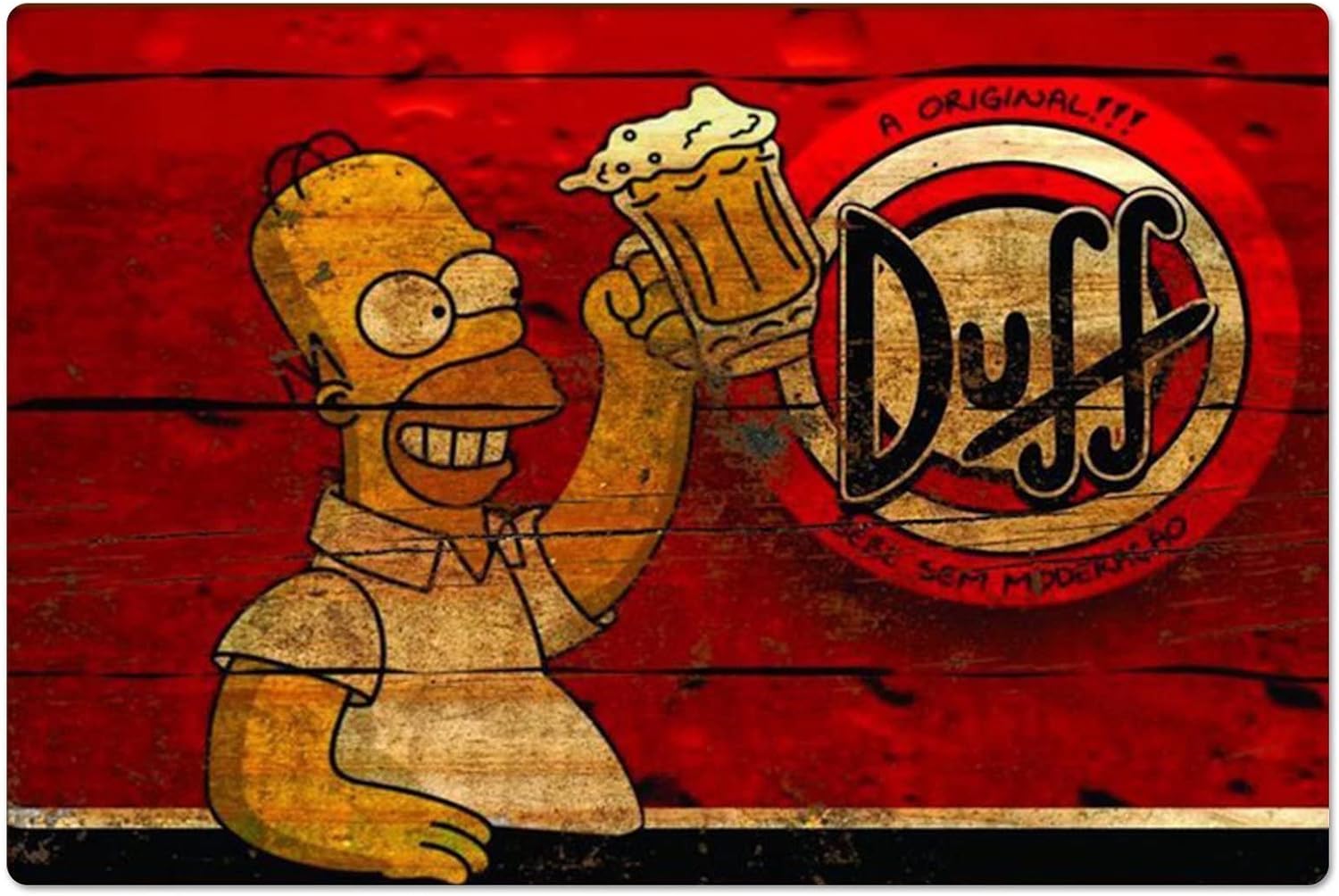 Poster Logam Retro Homer Duff  - Home Gym Hack ulasan dan harga