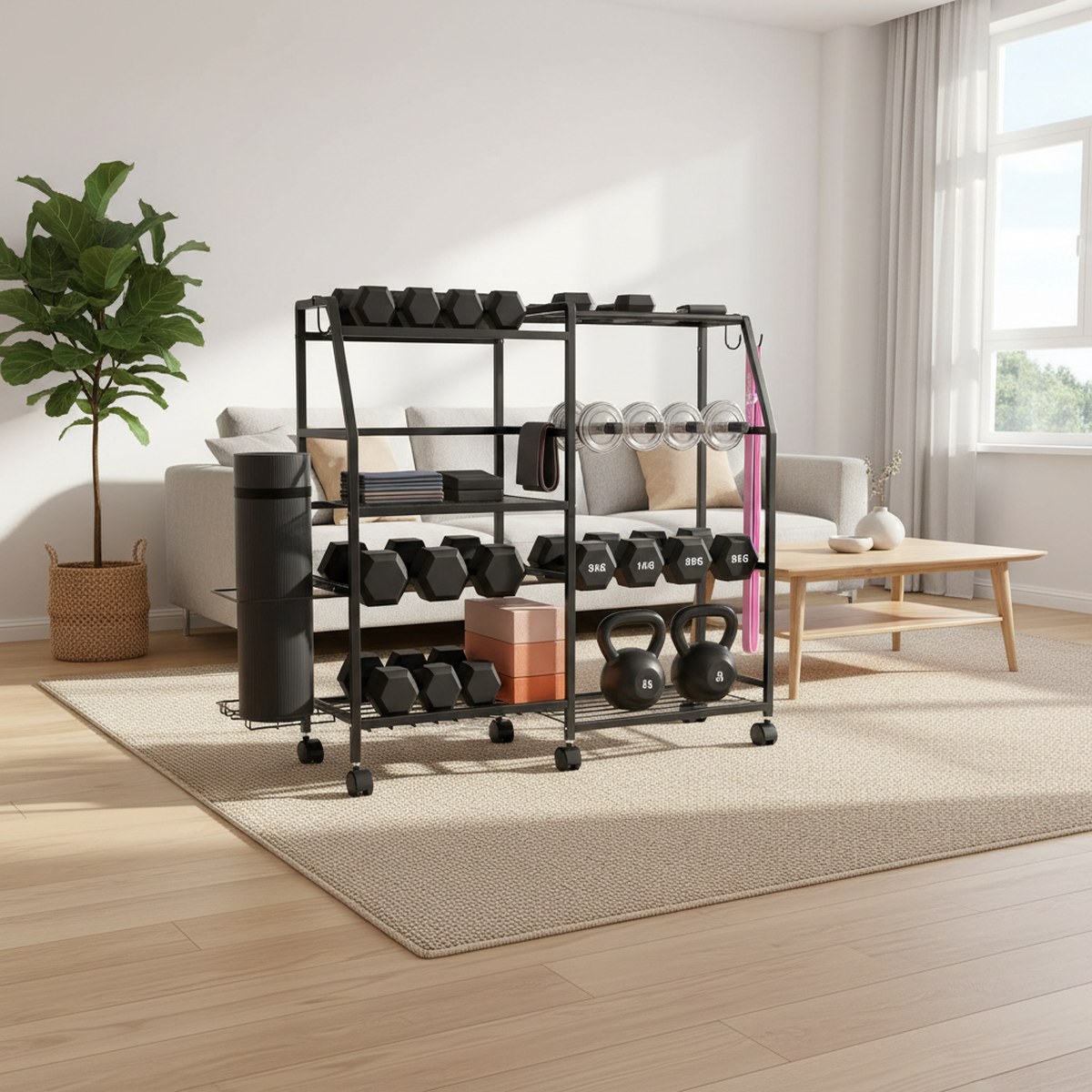 Rak Beban Dumbbell, Penyangga  - Home Gym No Equipment ulasan dan harga