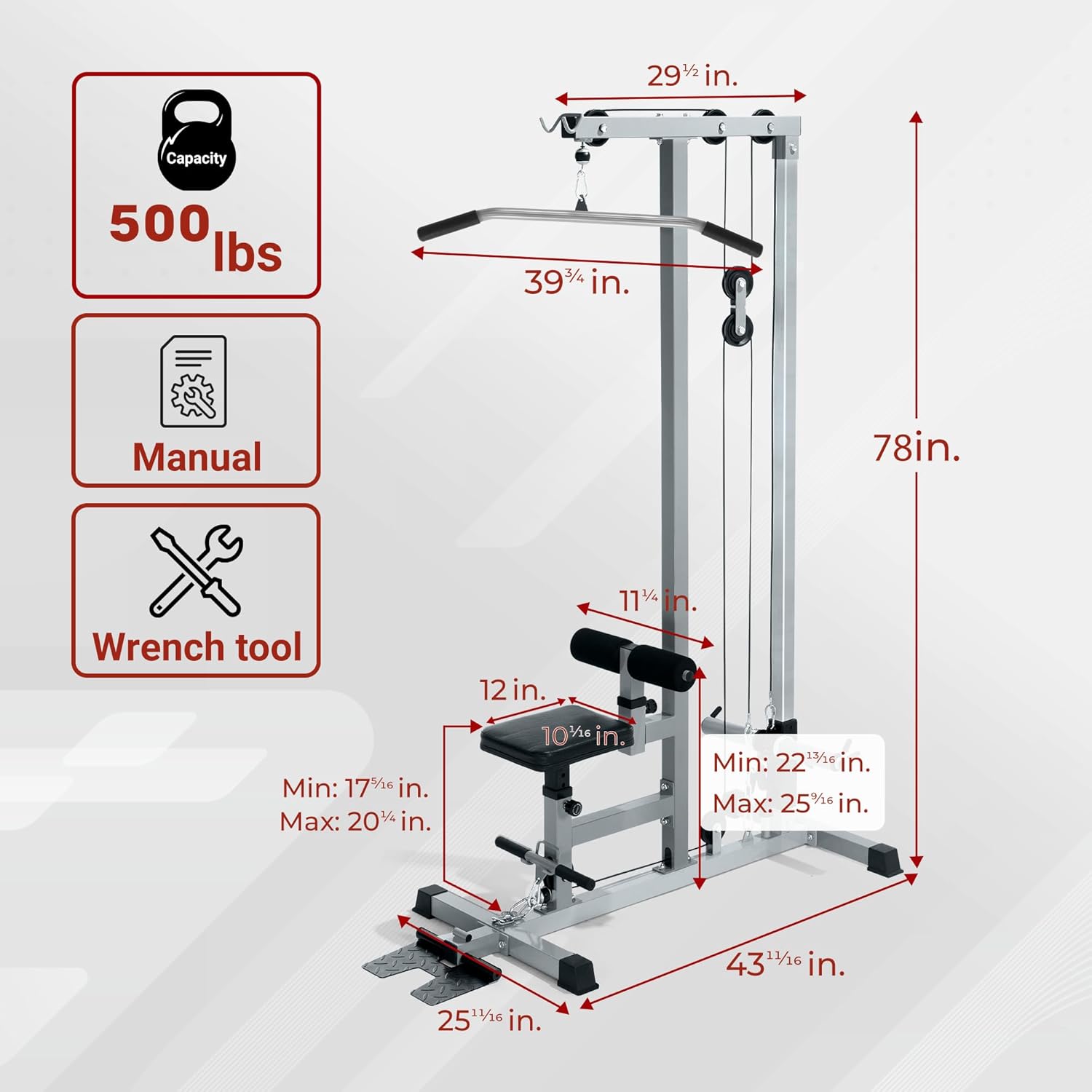 Alat Fitness Gym, Logam Kokoh, - Lat Pulldown Cable ulasan dan harga